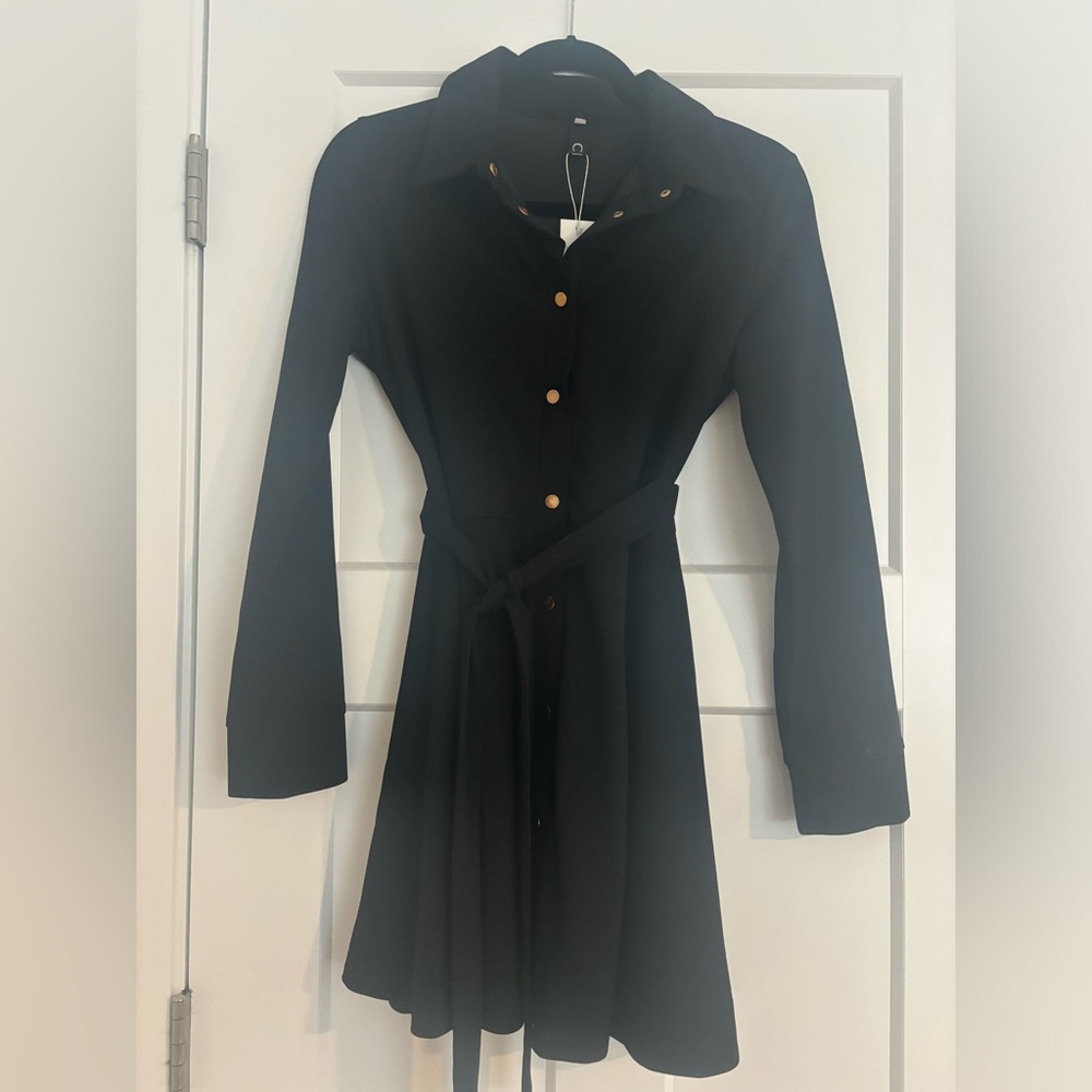 Black button up dress
